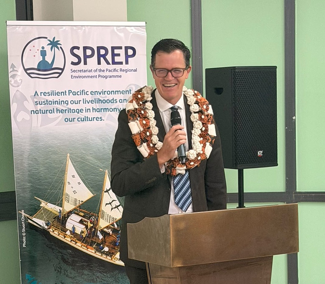 Ryan Tierney of the Australian High Commission in Suva speaking at the Pacific Regional Workshop